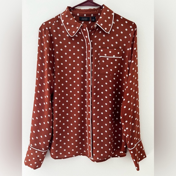 Halogen Polka Dot Dressy Blouse - Picture 1 of 9